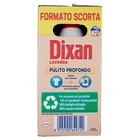 DIXAN Liquido Lavanda 3x24=72 Lavaggi 3 x 1.080 ml